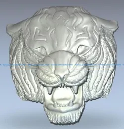 Bas-relief of a tiger head wood carving file stl for Artcam and Aspire jdpaint free vector art 3d model download for CNC