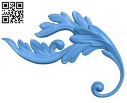 Floral element leaf of decor A000768 wood carving file stl for Artcam and Aspire free art 3d model download for CNC