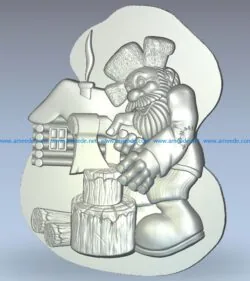 Grand father lumber jack wood carving file stl for Artcam and Aspire jdpaint free vector art 3d model download for CNC