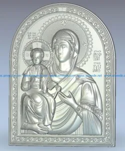 Icon of the Mother of God Three handed wood carving file stl for Artcam and Aspire jdpaint free vector art 3d model download for CNC