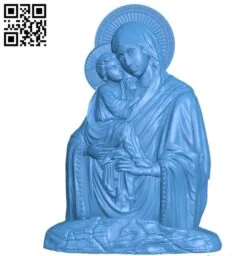 Icon of the Virgin Pochaev without salary A000764 wood carving file stl for Artcam and Aspire free art 3d model download for CNC