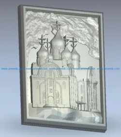 Panel Church wood carving file stl for Artcam and Aspire jdpaint free vector art 3d model download for CNC