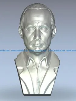 Putin wood carving file stl for Artcam and Aspire jdpaint free vector art 3d model download for CNC