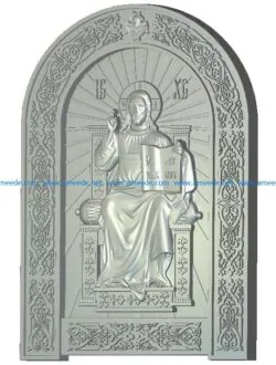 Savior on the throne wood carving file RLF for Artcam 9 and Aspire free vector art 3d model download for CNC