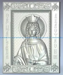 St. Anastasia wood carving file stl for Artcam and Aspire jdpaint free vector art 3d model download for CNC