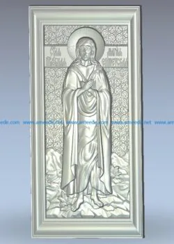 St. Mary of Egypt wood carving file stl for Artcam and Aspire jdpaint free vector art 3d model download for CNC