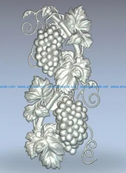 Two clusters of grapes wood carving file stl for Artcam and Aspire jdpaint free vector art 3d model download for CNC