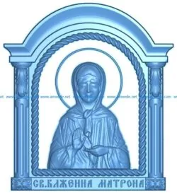 icon of the holy blessed matron wood carving file RLF for Artcam 9 and Aspire free vector art 3d model download for CNC