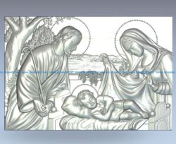 Mural Birth of Christ wood carving file stl for Artcam and Aspire jdpaint free vector art 3d model download for CNC