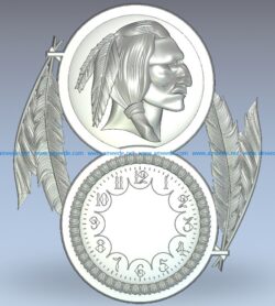 Aboriginal clock wood carving file stl for Artcam and Aspire jdpaint free vector art 3d model download for CNC