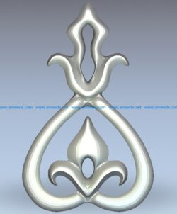 Bud-shaped pattern wood carving file stl for Artcam and Aspire jdpaint free vector art 3d model download for CNC