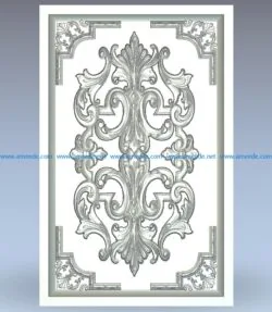 Cabinet panel window wood carving file stl for Artcam and Aspire jdpaint free vector art 3d model download for CNC