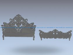 Classic bed set pattern wood carving file stl for Artcam and Aspire jdpaint free vector art 3d model download for CNC