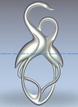 Crane texture wood carving file stl for Artcam and Aspire jdpaint free vector art 3d model download for CNC