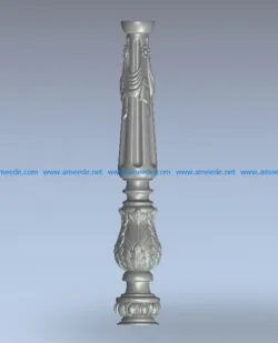 European column pattern wood carving file stl for Artcam and Aspire jdpaint free vector art 3d model download for CNC