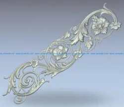 Floral decor wood carving file stl for Artcam and Aspire jdpaint free vector art 3d model download for CNC