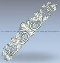 Grape decor central vine-shaped pattern wood carving file stl for Artcam and Aspire jdpaint free vector art 3d model download for CNC