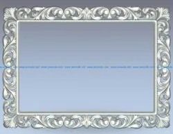 Horizontal picture frame with leaf border wood carving file stl for Artcam and Aspire jdpaint free vector art 3d model download for CNC