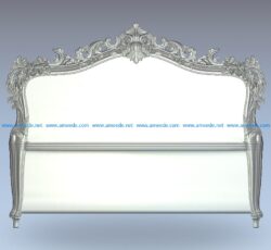 Neoclassical bed frame carving file stl for Artcam and Aspire jdpaint free vector art 3d model download for CNC