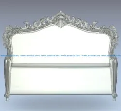 Neoclassical bed frame carving file stl for Artcam and Aspire jdpaint free vector art 3d model download for CNC