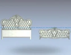 Noble bed frame set wood carving file stl for Artcam and Aspire jdpaint free vector art 3d model download for CNC