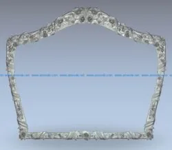 Rose mirror frame wood carving file stl for Artcam and Aspire jdpaint free vector art 3d model download for CNC