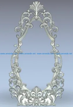 Royal mirror frame pattern wood carving file stl for Artcam and Aspire jdpaint free vector art 3d model download for CNC