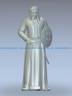 The leader wears a sword wood carving file stl for Artcam and Aspire jdpaint free vector art 3d model download for CNC