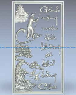 The painting praises the father’s love wood carving file stl for Artcam and Aspire jdpaint free vector art 3d model download for CNC