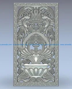 The panel is decorative wood carving file stl for Artcam and Aspire jdpaint free vector art 3d model download for CNC