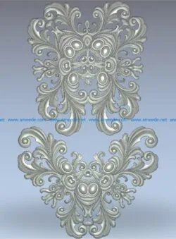 Two patterns in the middle for the door wood carving file stl for Artcam and Aspire jdpaint free vector art 3d model download for CNC