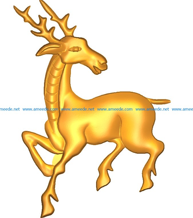 Deer A002552 wood carving file stl for Artcam and Aspire jdpaint free vector art 3d model download for CNC