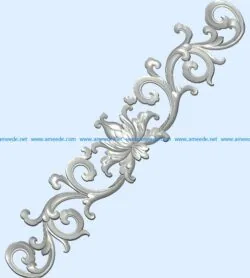 Pattern flowers A002267 wood carving file stl for Artcam and Aspire jdpaint free vector art 3d model download for CNC