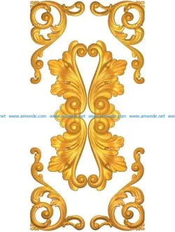 Pattern flowers A002419 wood carving file stl for Artcam and Aspire jdpaint free vector art 3d model download for CNC