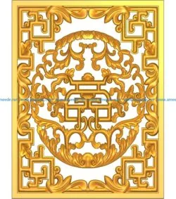 Pattern flowers A002443 wood carving file stl for Artcam and Aspire jdpaint free vector art 3d model download for CNC