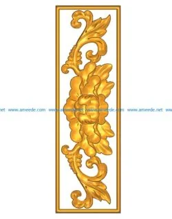 Pattern flowers A002544 wood carving file stl for Artcam and Aspire jdpaint free vector art 3d model download for CNC