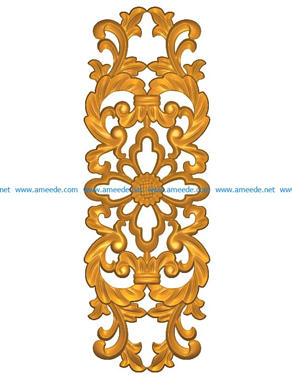 Pattern flowers A002586 wood carving file stl for Artcam and Aspire jdpaint free vector art 3d model download for CNC