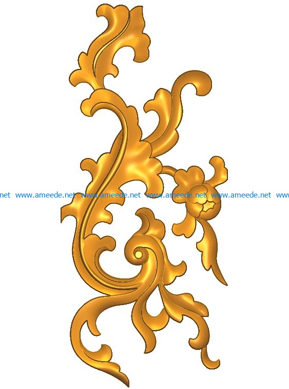 Pattern flowers A002602 wood carving file stl for Artcam and Aspire jdpaint free vector art 3d model download for CNC