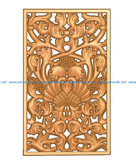 Pattern flowers A002649 wood carving file stl for Artcam and Aspire jdpaint free vector art 3d model download for CNC