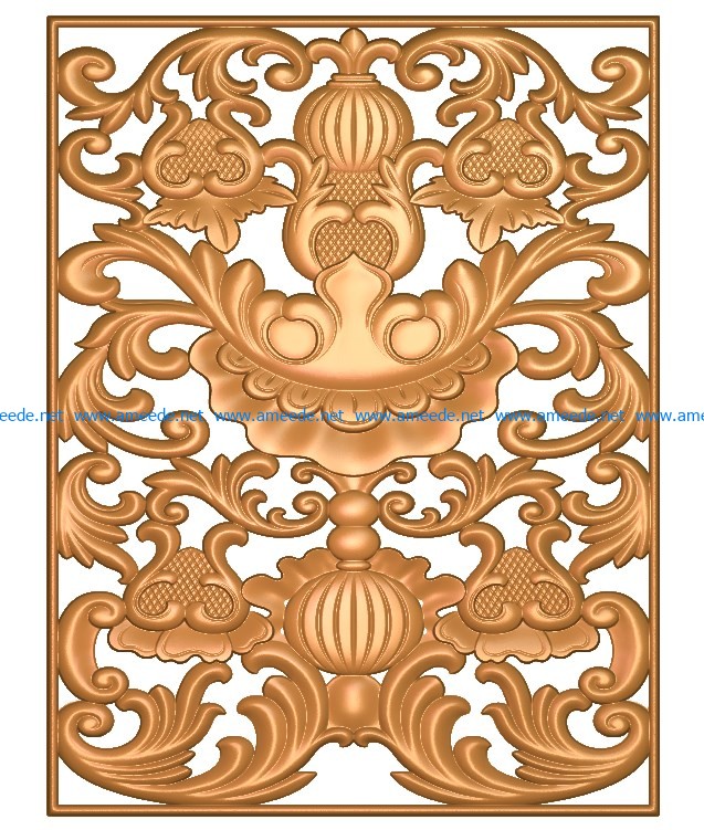 Pattern flowers A002650 wood carving file stl for Artcam and Aspire jdpaint free vector art 3d model download for CNC