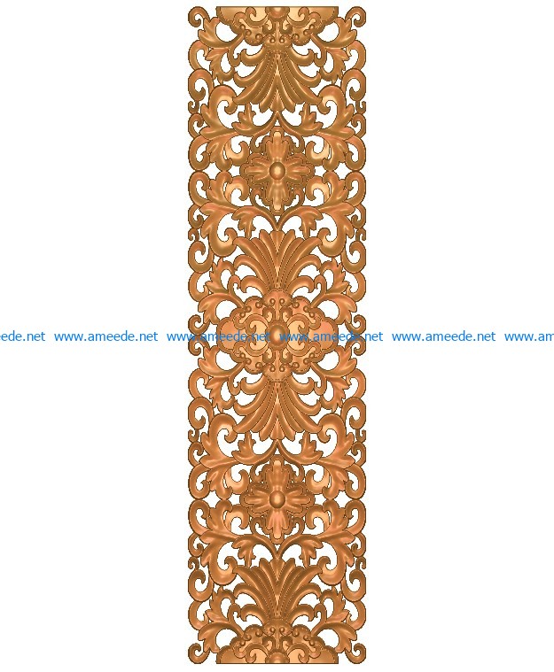 Pattern flowers A002653 wood carving file stl for Artcam and Aspire jdpaint free vector art 3d model download for CNC