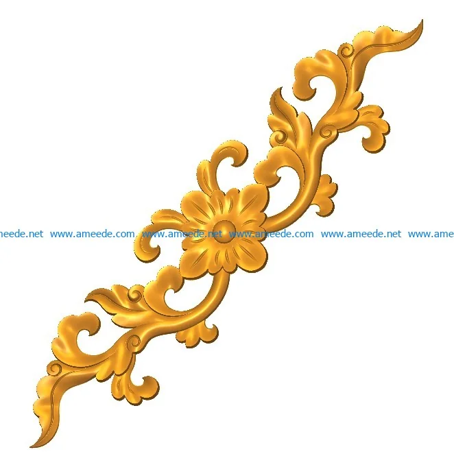 Pattern flowers center A002374 wood carving file stl for Artcam and Aspire jdpaint free vector art 3d model download for CNC