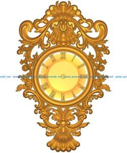 Pattern wall clock A002626 wood carving file stl for Artcam and Aspire jdpaint free vector art 3d model download for CNC