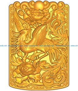 Phoenix pattern A002576 wood carving file stl for Artcam and Aspire jdpaint free vector art 3d model download for CNC