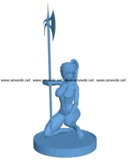 Barbarian Girl B003548 file stl free download 3D Model for CNC and 3d