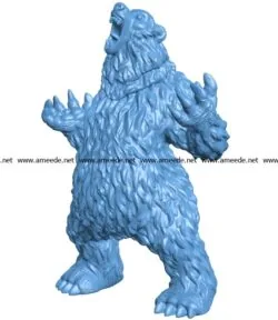 Bear Standing B003345 file stl free download 3D Model for CNC and 3d printer