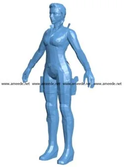 Black Widow women B003563 file stl free download 3D Model for CNC and 3d