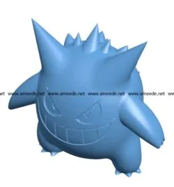 Gengar B003228 file stl free download 3D Model for CNC and 3d printer