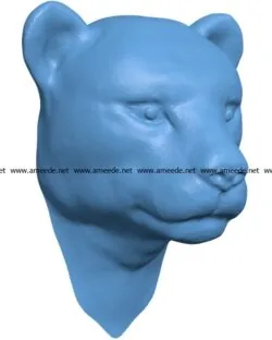 Leopard Head B002914 file stl free download 3D Model for CNC and 3d printer