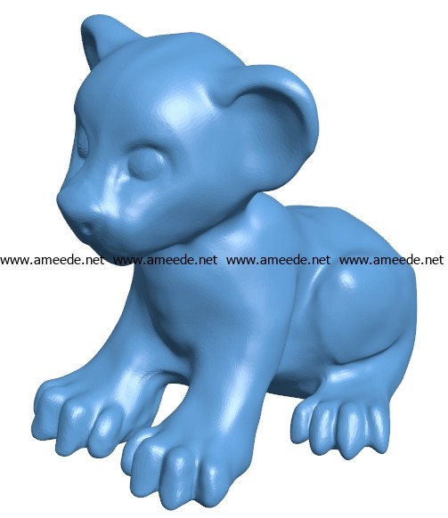 Lion cub B003406 file stl free download 3D Model for CNC and 3d printer – Free  download 3d model Files